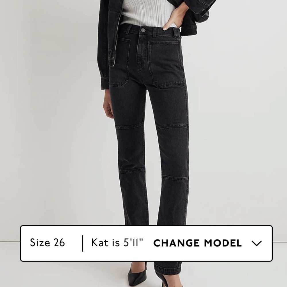 Madewell 90s straight utility Jean black size 27